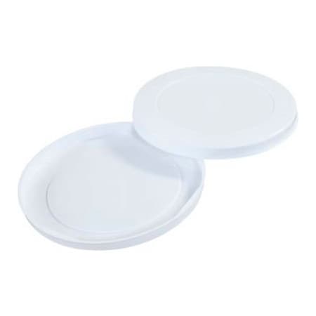 Plastic End Caps, 8 Dia., White, 100/Pack